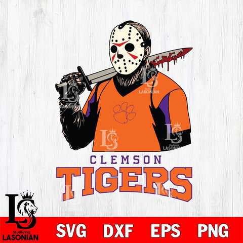 Clemson Tigers Jason Voorhees 11 Svg Eps Dxf Png File, Digital Download