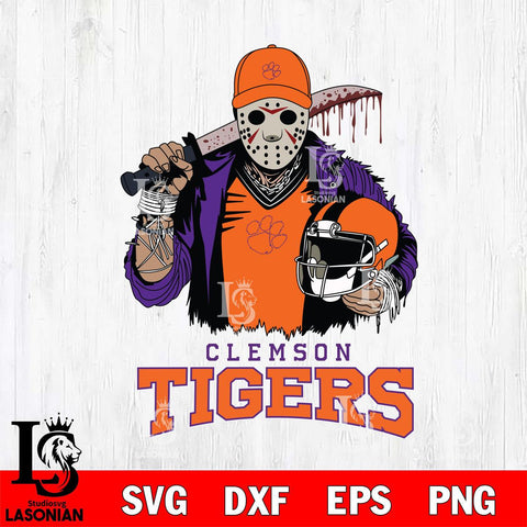 Clemson Tigers Jason Voorhees 2 Svg Eps Dxf Png File, Digital Download