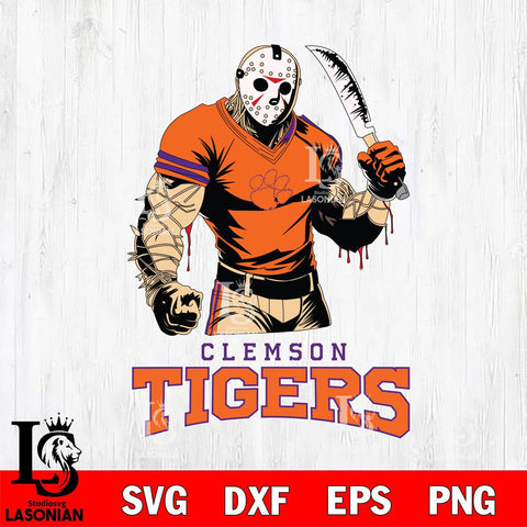 Clemson Tigers Jason Voorhees Svg Eps Dxf Png File, Digital Download