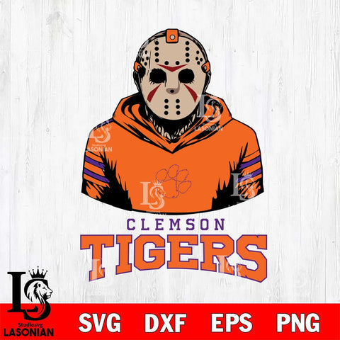 Clemson Tigers Jason Voorhees 4 Svg Eps Dxf Png File, Digital Download