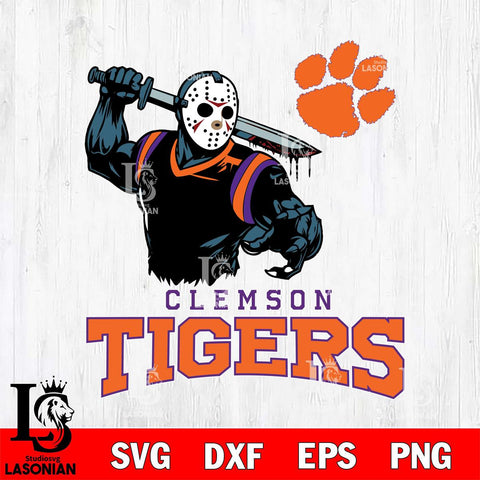 Clemson Tigers Jason Voorhees 5 Svg Eps Dxf Png File, Digital Download