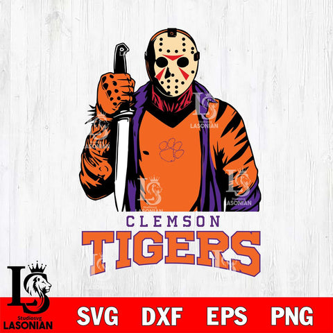 Clemson Tigers Jason Voorhees 6 Svg Eps Dxf Png File, Digital Download