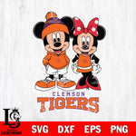 Clemson Tigers Mickey Minnie Mouse Cute Football Svg Eps Dxf Png File, NCAA svg , File Cut , Digital Download , Instant Download, Cut Svg Files