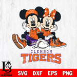 Clemson Tigers Mickey Minnie Mouse Football Sit Svg Eps Dxf Png File, NCAA svg , File Cut , Digital Download , Instant Download, Cut Svg Files