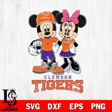 Clemson Tigers Mickey Minnie Mouse Helmet Svg Eps Dxf Png File, NCAA svg , File Cut , Digital Download , Instant Download, Cut Svg Files