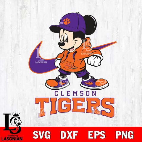 Clemson Tigers Mickey Mouse NIKE, Svg Eps Dxf Png File, Digital Download