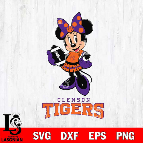 Clemson Tigers Minnie Mouse, Svg Eps Dxf Png File, Digital Download