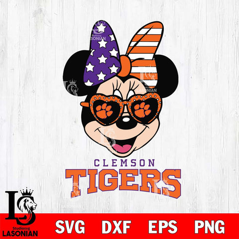 Clemson Tigers Minnie Mouse Love 2, Svg Eps Dxf Png File, Digital Download