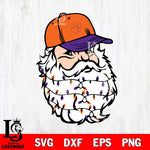 Clemson Tigers Santa Claus Face Svg dxf eps png pdf file,NCAA svg,Digital Download,Cricut file