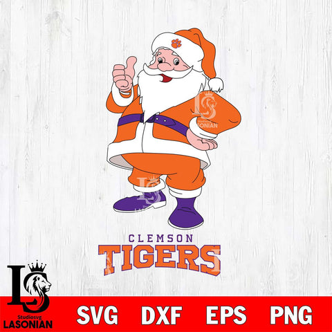 Clemson Tigers Santa claus Svg dxf eps png pdf file,NCAA svg,Digital Download,Cricut file