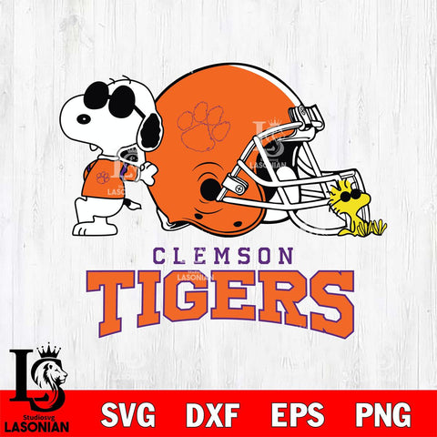 Clemson Tigers Snoopy Sport 2 Svg Eps Dxf Png File, Digital Download