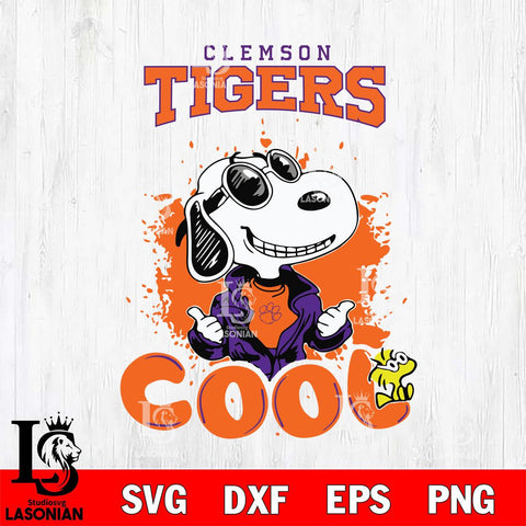 Clemson Tigers Snoopy Sport 7 Svg Eps Dxf Png File, Digital Download