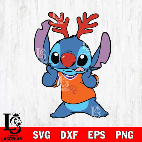 Clemson Tigers Stitch Reindeer Svg Eps Dxf Png File, Digital Download, Instant Download