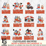 Cleveland Browns Bluey & Bingo Bundle 12 SVG Eps Dxf Png File, Bundle NFL svg, Digital Download, Instant Download