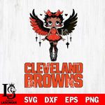 Cleveland Browns Anglel Black Fan Girl Betty Boop Svg Eps Dxf Png File, Digital Download, Instant Download