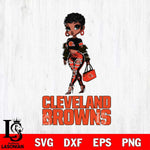 Cleveland Browns Beautiful Black Fan Girl Svg Eps Dxf Png File, Digital Download, Instant Download