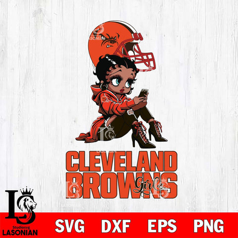 Cleveland Browns Beauty Black Fan Girl Football Svg Eps Dxf Png File, Digital Download, Instant Download