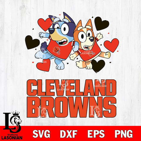 Cleveland Browns Bluey & Bingo 10 Svg Eps Dxf Png File, NFL svg, Digital Download, Instant Download