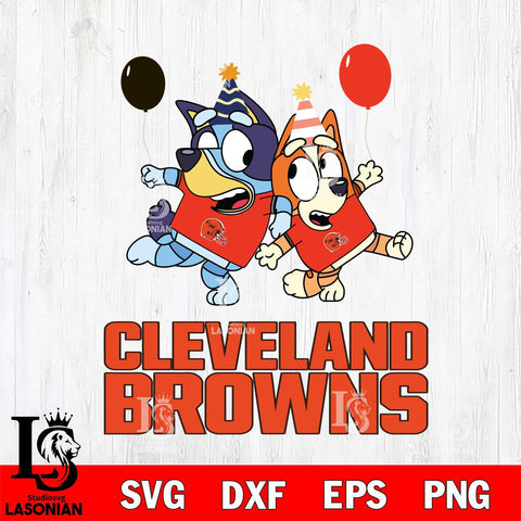 Cleveland Browns Bluey & Bingo 2 Svg Eps Dxf Png File, NFL svg, Digital Download, Instant Download