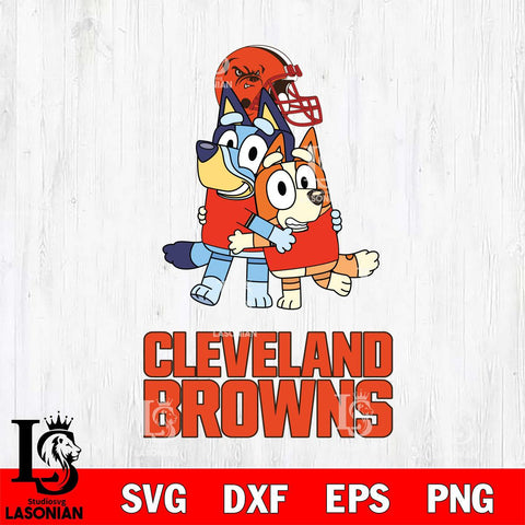 Cleveland Browns Bluey & Bingo 3 Svg Eps Dxf Png File, NFL svg, Digital Download, Instant Download