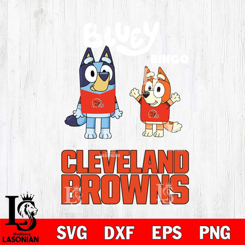 Cleveland Browns Bluey & Bingo 4 Svg Eps Dxf Png File, NFL svg, Digital Download, Instant Download