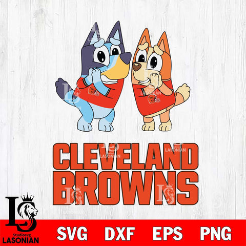 Cleveland Browns Bluey & Bingo 5 Svg Eps Dxf Png File, NFL svg, Digital Download, Instant Download