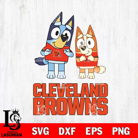 Cleveland Browns Bluey & Bingo 6 Svg Eps Dxf Png File, NFL svg, Digital Download, Instant Download