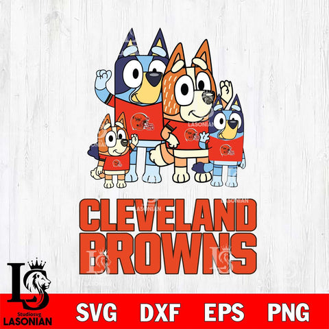 Cleveland Browns Bluey & Bingo 7 Svg Eps Dxf Png File, NFL svg, Digital Download, Instant Download