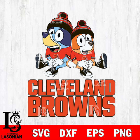 Cleveland Browns Bluey & Bingo 8 Svg Eps Dxf Png File, NFL svg, Digital Download, Instant Download