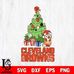 Cleveland Browns Bluey Chilli Christmas Tree Svg Eps Dxf Png File, Digital Download