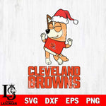 Cleveland Browns Bluey Chilli Happy Christmas Svg Eps Dxf Png File, Digital Download