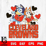 Cleveland Browns Bluey Chilli Heart NFL Svg Eps Dxf Png File, Digital Download, Instant Download