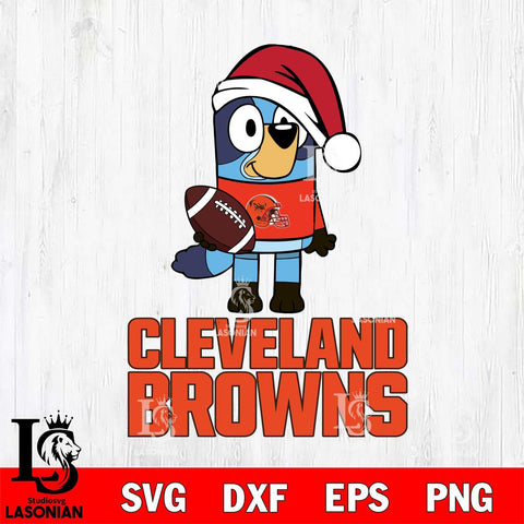 Cleveland Browns Bluey Christmas Svg Eps Dxf Png File, Digital Download