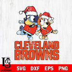 Cleveland Browns Bluey Christmas Holiday Svg Eps Dxf Png File, Digital Download