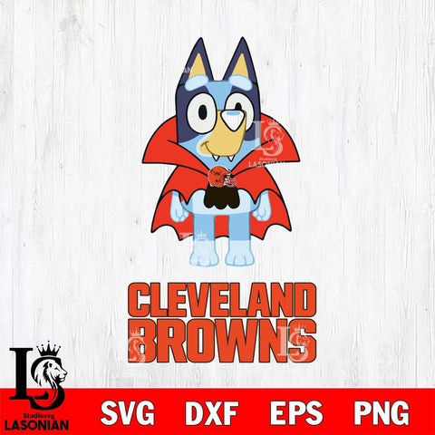 Cleveland Browns Bluey Dracula Halloween Svg Eps Dxf Png File, Digital Download, Instant Download