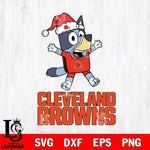 Cleveland Browns Bluey Happy Christmas Svg Eps Dxf Png File, Digital Download