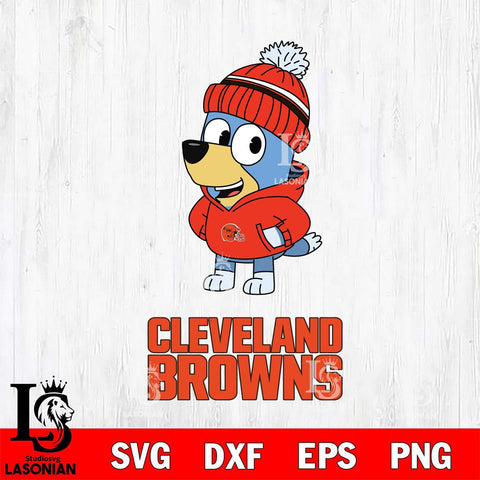 Cleveland Browns Bluey Hoodie Sport Svg Eps Dxf Png File, Digital Download ,Instant Download, Cricut File