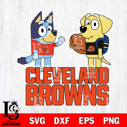 Cleveland Browns Bluey Lucky Svg Eps Dxf Png File, Digital Download, Instant Download