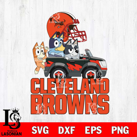 Cleveland Browns Bluey friends car Svg Eps Dxf Png File, Digital Download, Instant Download