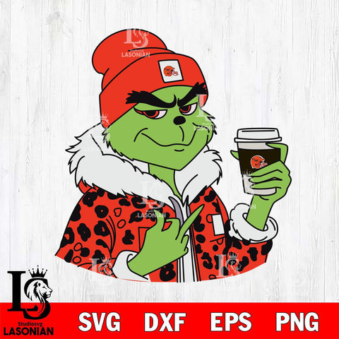 Cleveland Browns Boujee Grinch 7 Svg Eps Dxf Png File, Digital Download, Instant Download