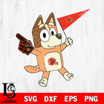 Cleveland Browns Chilli Heeler Bluey Flag Svg Eps Dxf Png File,NFL Cut Svg Files,Digital File,Sublimation