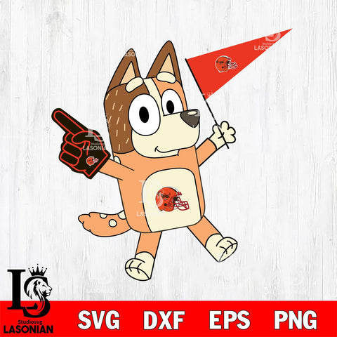 Cleveland Browns Chilli Heeler Bluey Flag Svg Eps Dxf Png File,NFL Cut Svg Files,Digital File,Sublimation