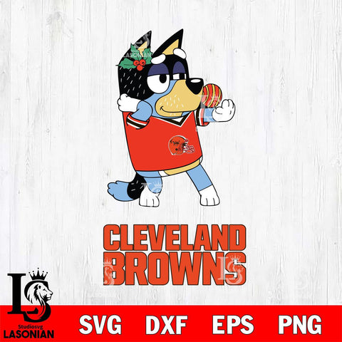 Cleveland Browns Christmas Bluey Bandit Heeler Svg Eps Dxf Png File,Cut Svg Files, Digital File, Sublimation