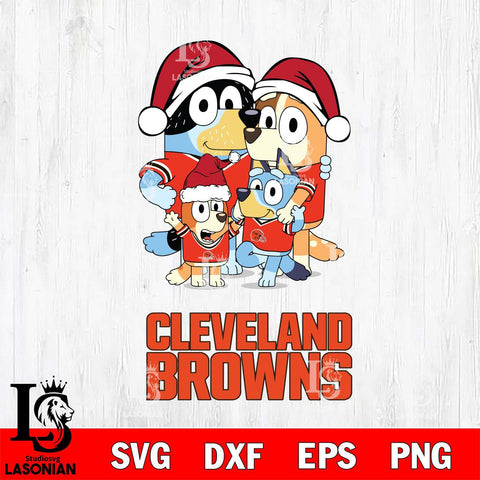 Cleveland Browns Christmas Bluey Family Sport Svg Eps Dxf Png File,Cut Svg Files, Digital File, Sublimation