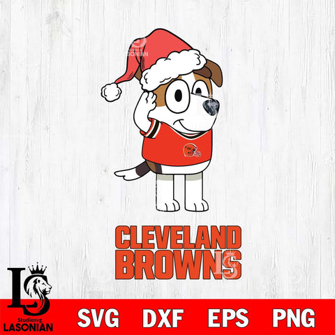 Cleveland Browns Christmas Bluey Jack Sport Svg Eps Dxf Png File,Cut Svg Files, Digital File, Sublimation