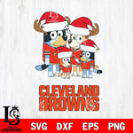 Cleveland Browns Christmas Bluey Santa Family Svg Eps Dxf Png File,Cut Svg Files, Digital File, Sublimation