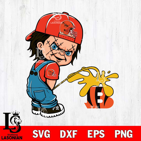 Cleveland Browns Chucky Piss On Cincinnati Bengals Svg Eps Dxf Png File, Digital Download, Instant Download