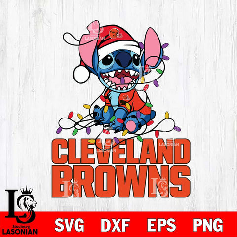 Cleveland Browns Cute Stitch Christmas Svg