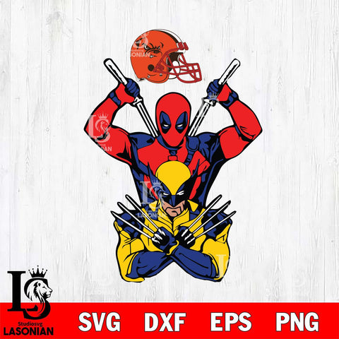 Cleveland Browns Deadpool Wolverine 2 Svg Eps Dxf Png File, Digital Download, Instant Download