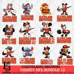 Cleveland Browns Disney NFL Bundle Svg PNG 12 Svg Eps Dxf Png File, Digital Download